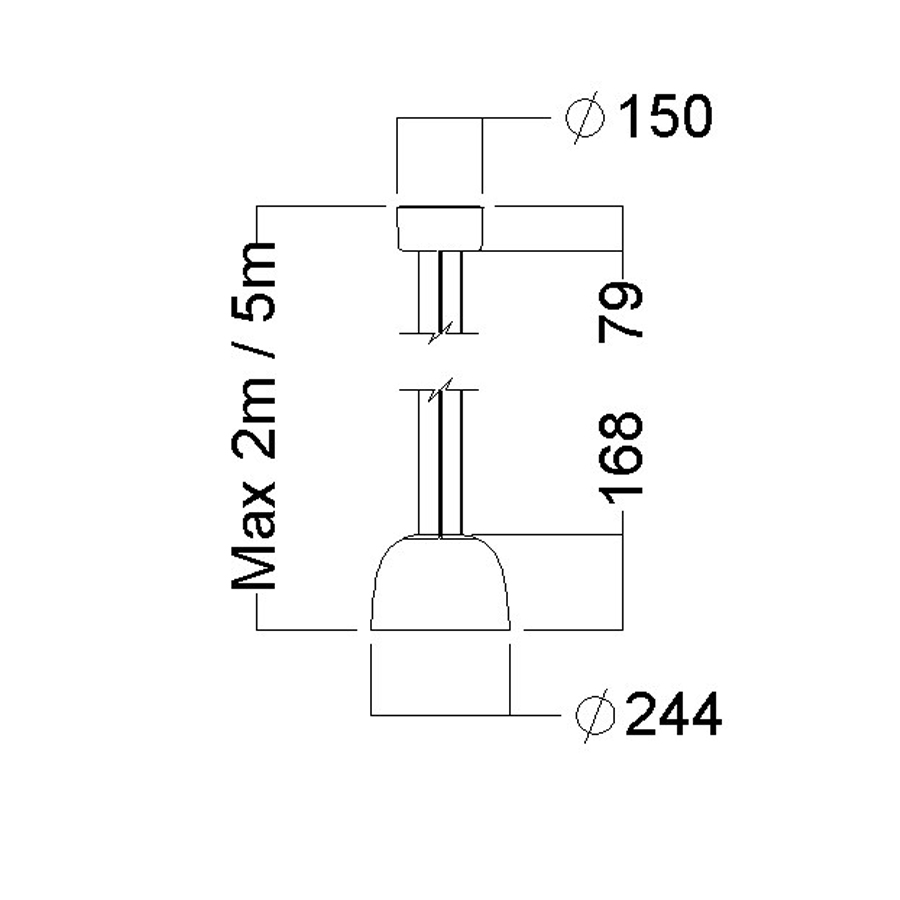Glamox SVA-P250 Pendelleuchte weiß - Maße