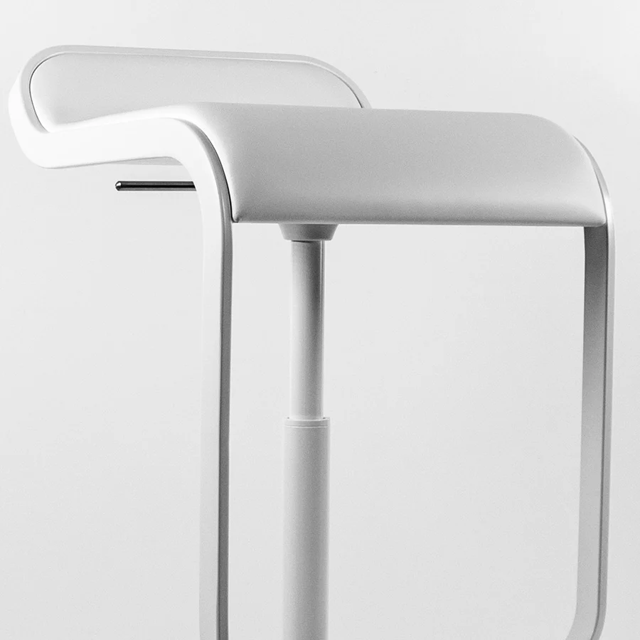 Sitzfläche Leder weiß | Gestell weiß | Gasfeder weiß