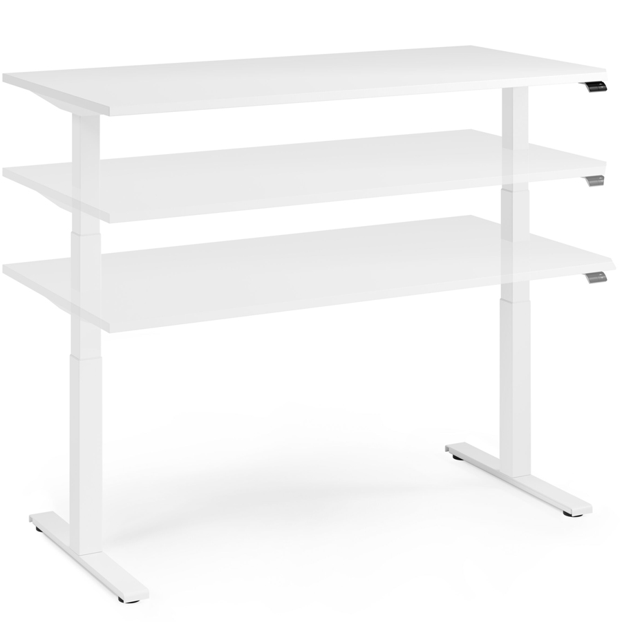 fm FOURACTION 131 Schreibtisch | Gestell weiß | Platte weiß | Höhenverstellbar