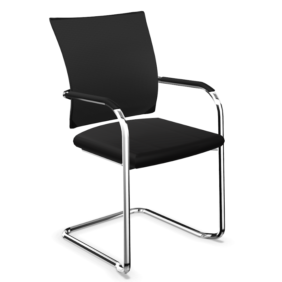 Klöber Orbit Network Gestell Chrom glänzend mit Kunststoffauflage