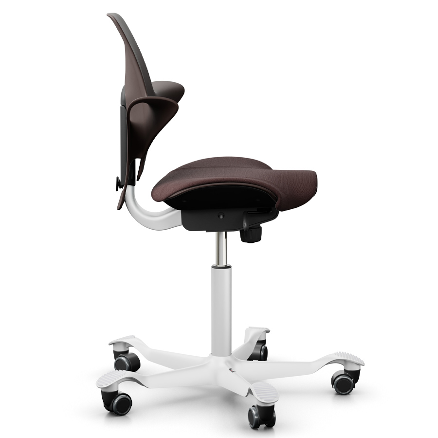 HAG CAPISCO PULS 8020 braun mit Stoff Select chestnut - Gestell weiß - Seitenansicht
