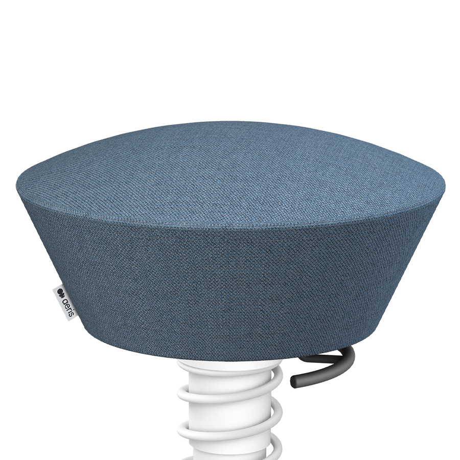 Aeris Swopper Capture Wolle taubenblau meliert - Rollen - Gestell weiß - Nahaufnahme