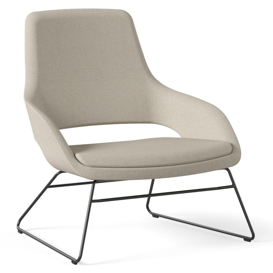 Narbutas Sandie Loungesessel mit niedriger Rückenlehne, Kufengestell in Schwarz