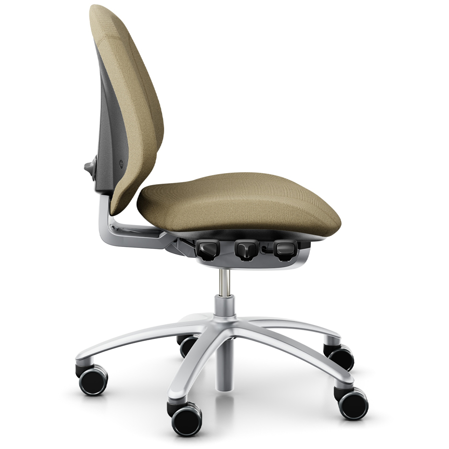 RH Mereo 200 silver mit halbhoher Rückenlehne - Gestell silber - Capture Beige - Seitenansicht