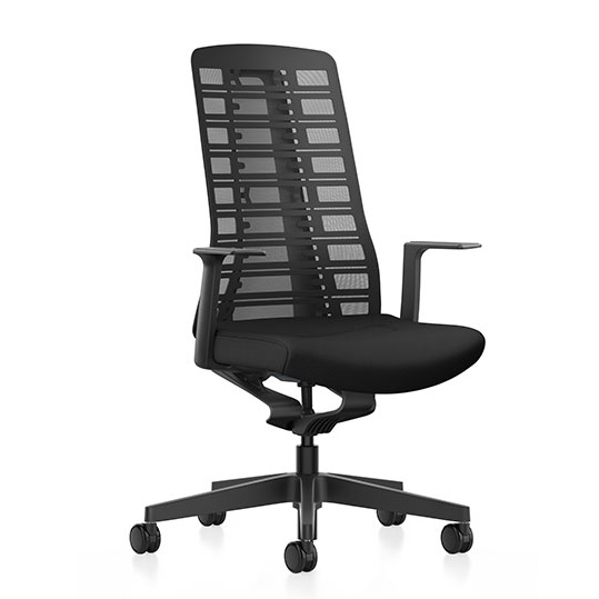 Interstuhl PUREis3 PU213 in Schwarz | Sitzbezug Era schwarz | Seitenansicht