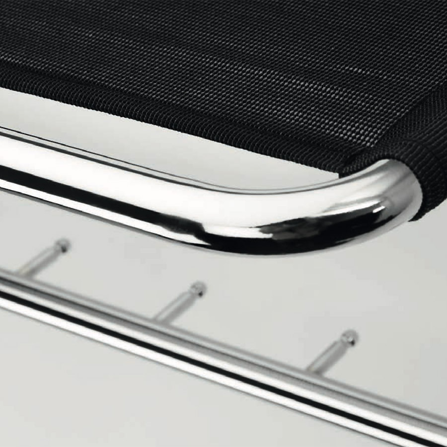 THONET Stahlrohr Garderobe Hutablage S 1520 Netzgewebe schwarz - Detailaufnahme