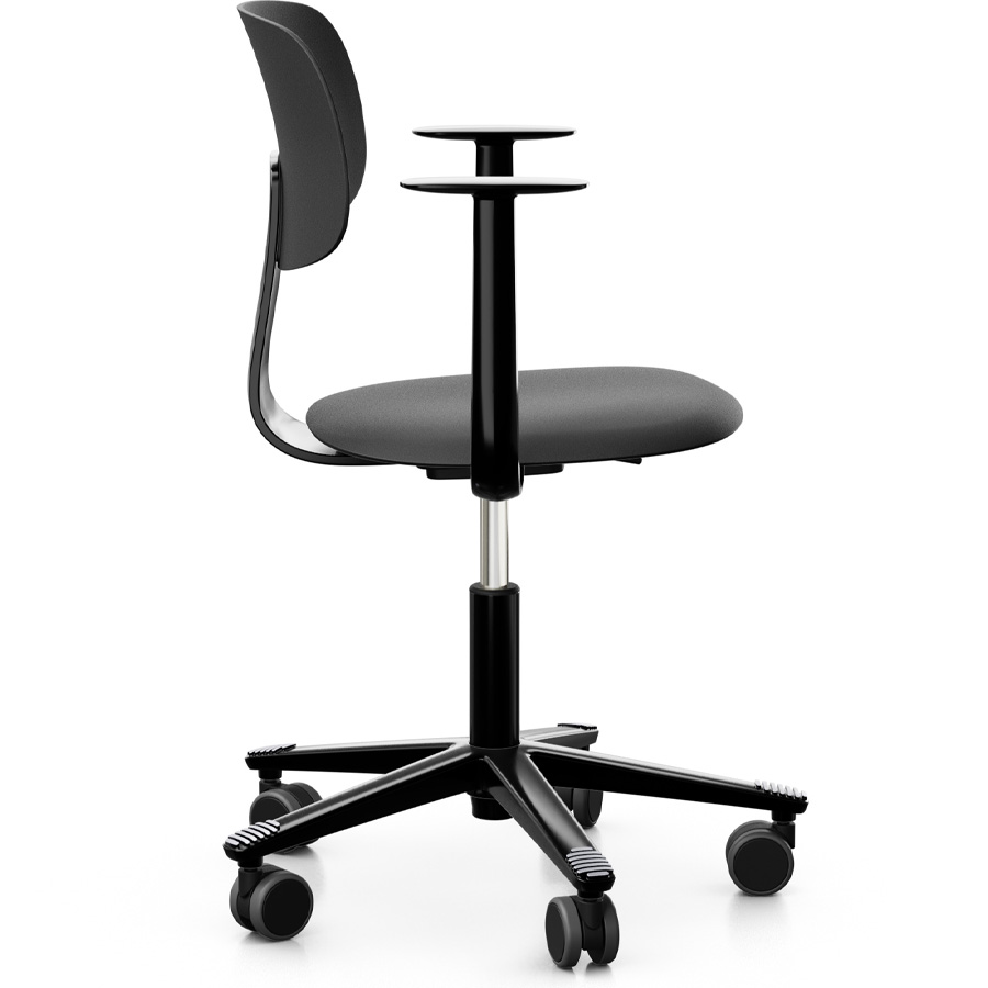 HAG Tion 2100 Bürostuhl schwarz mit Armlehnen - Sitz u. Rückenschale Kunststoff - Seitenansicht