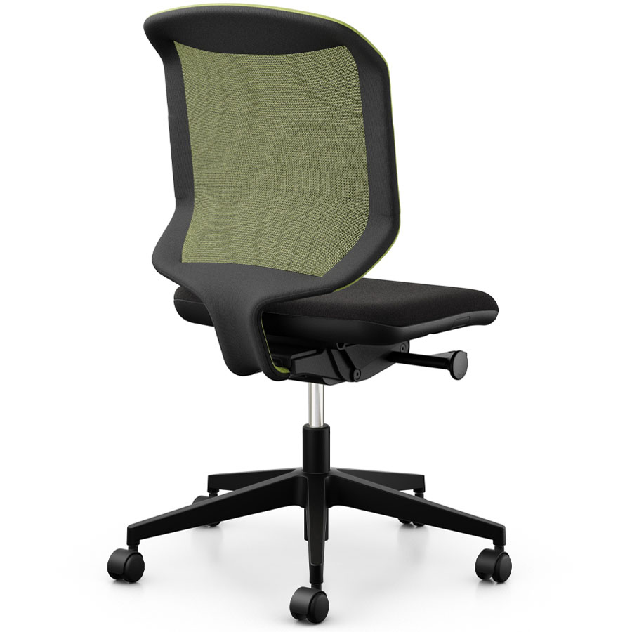 Giroflex 434-3019 gelb mit Kunststoff-Fußkreuz - Rückansicht