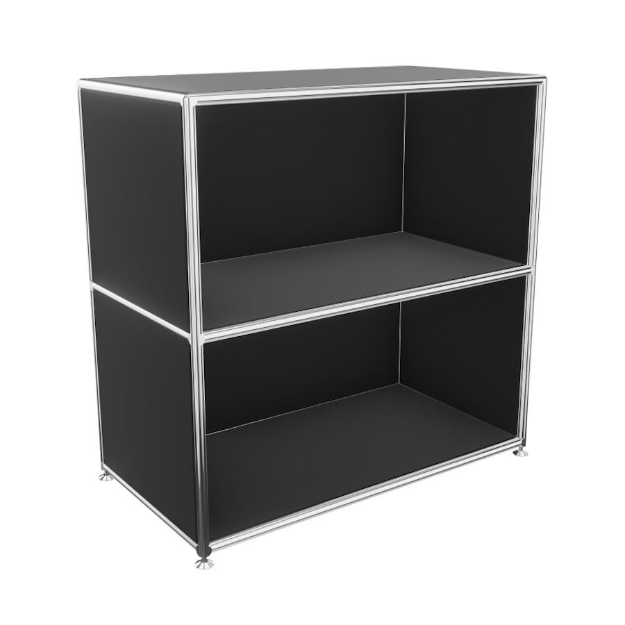 Bosse Regal Chrom 2 OH Melamin schwarz 80 cm