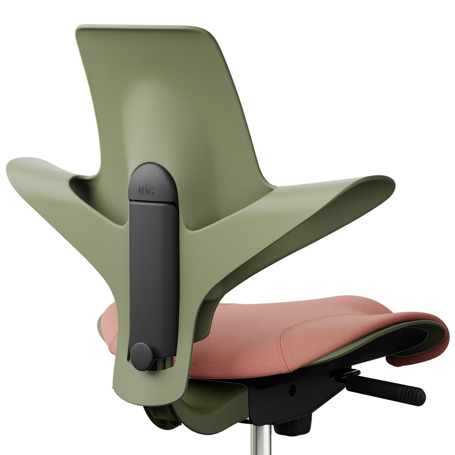 HAG CAPISCO PULS 8020 | Schale Moss | Bezug Select rosa | Nahaufnahme Rücken