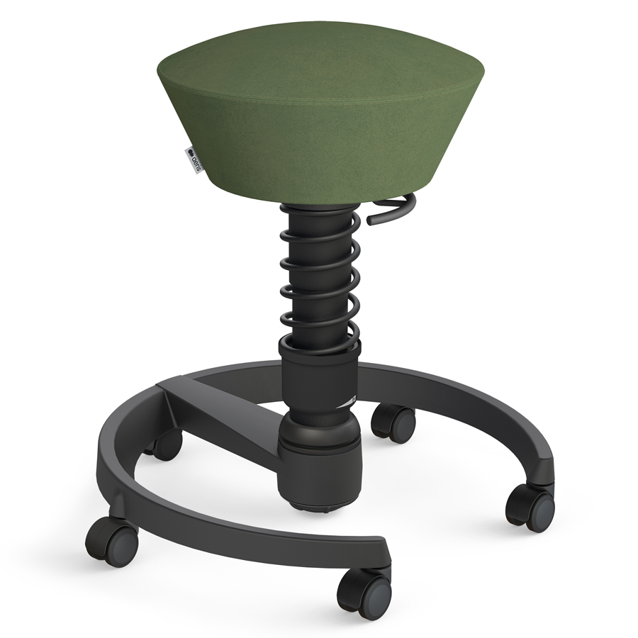 Aeris Swopper Mikrofaser grün mit Rollen - Gestell schwarz