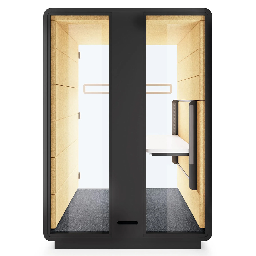 Hushoffice Hushwork.sit&stand Akustikbox konfigurierbar in Wool Mustard