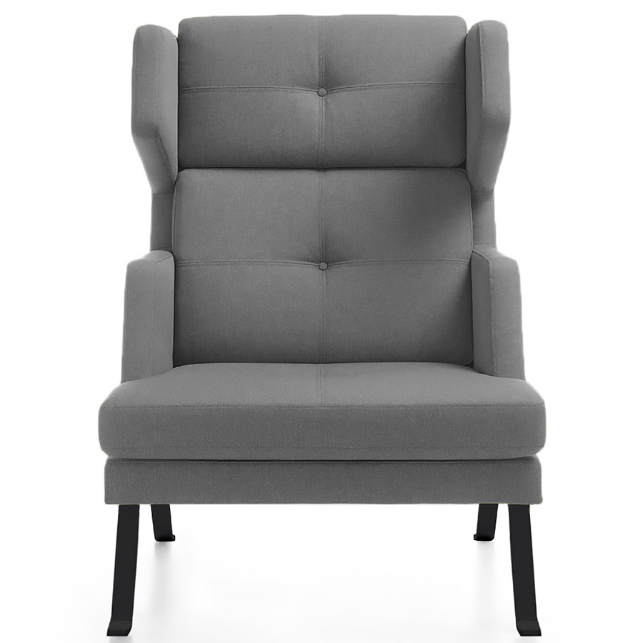 Profim October Sessel hohe Rückenlehne - Stoff Synergy LDS16 - Gestell Metall schwarz - Front