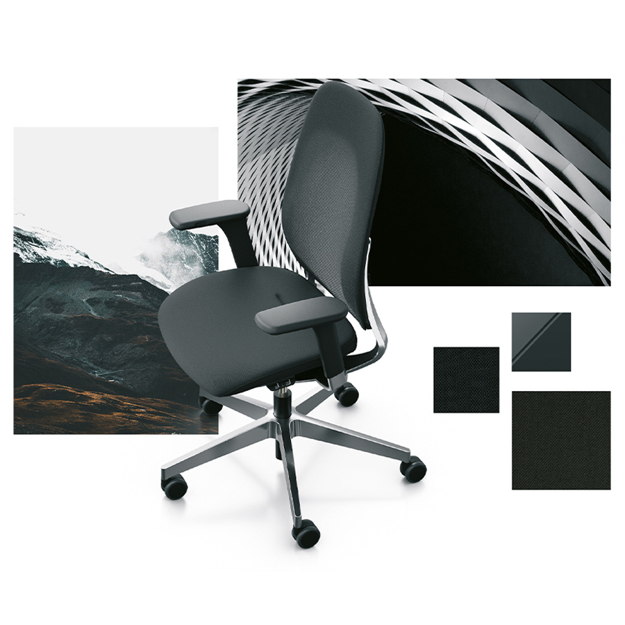 Giroflex 40-4049 Drehstuhl mit hoher Netzrückenlehne schwarz - Moodboard