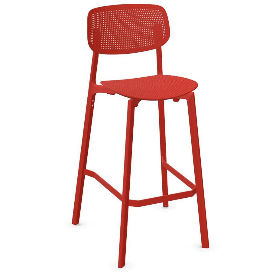 Kristalia COLANDER Barhocker korallenrot