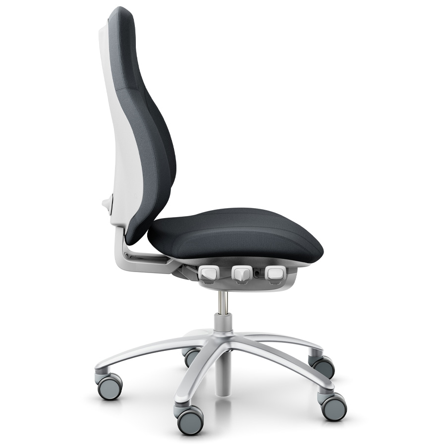 RH Mereo 220 silver-grey mit hoher Rückenlehne - Stoff select grau - Seitenansicht