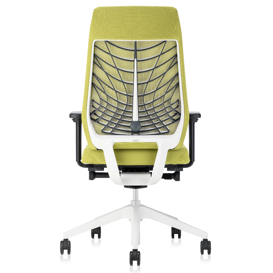 Interstuhl JOYCEis3 JC217 Bürostuhl mit Netzrücken hoch Farbe maigrün - Rückansicht