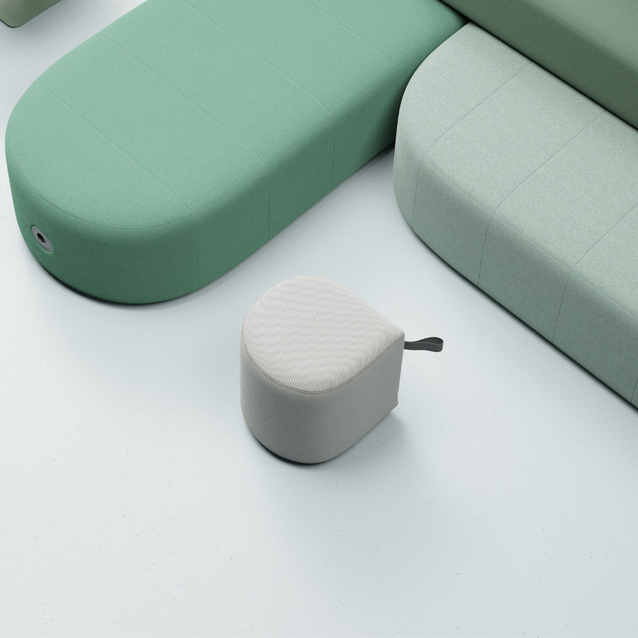 Profim Revo Pouf P40 Stoff Steelcut Trio 906