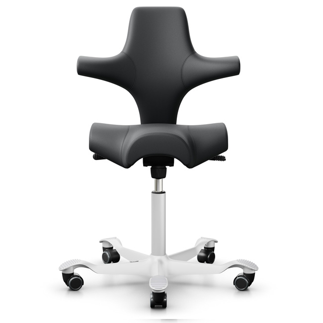 HAG Capisco 8106 Leder Grau Gestell Weiß