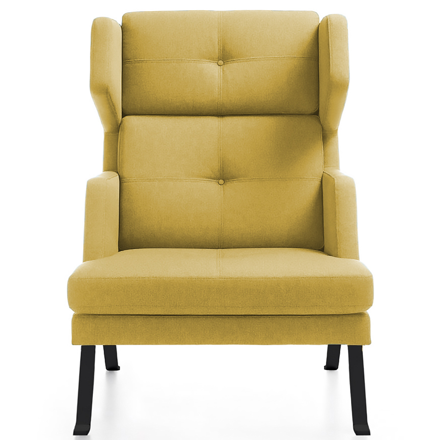 Profim October Sessel hohe Rückenlehne - Stoff Medley 62054 - Gestell Metall schwarz - Front