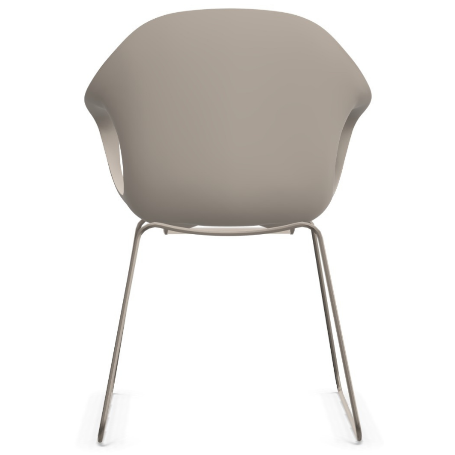 Kristalia ELEPHANT Stuhl beige mit Kufengestell beige - Rückansicht