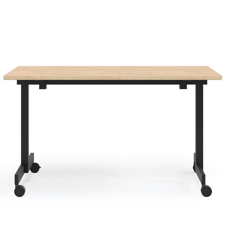 Bejot Orte OT2LT Tisch mit Gestell schwarz und Tischplatte Brettschichteichenholz