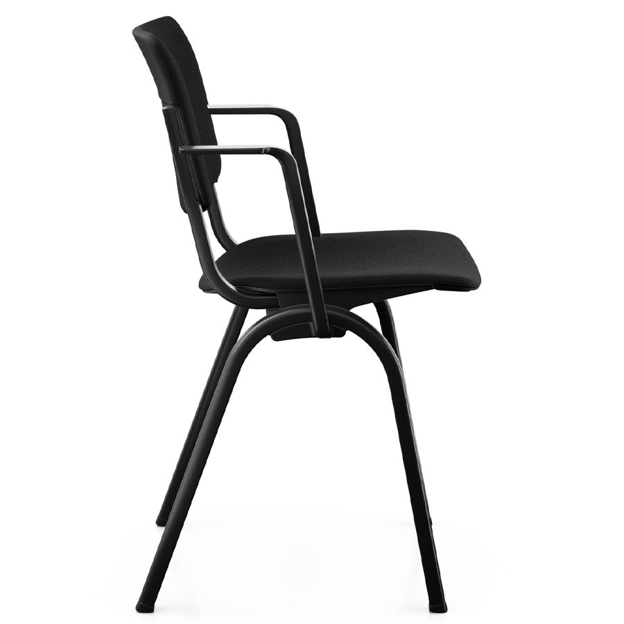 HAG Celi 9160 | Mit Armlehnen | Bezug Cura Schwarz | Kunststoff Schwarz | Gestell Schwarz