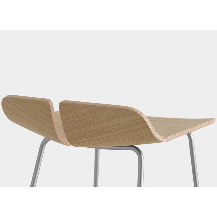 lapalma LINK Barhocker - Gestell schwarz - Sitz Eiche gebleicht - Detail Sitzschale