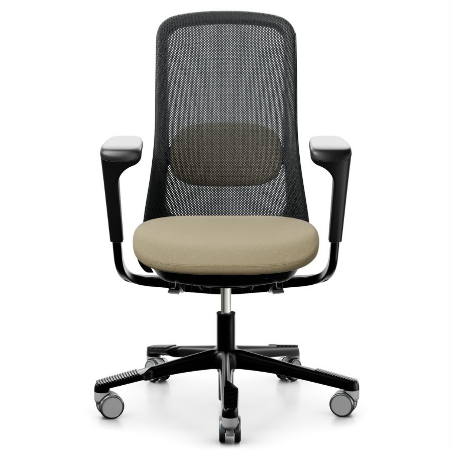 HAG SoFi Mesh 7500 Bürostuhl Stoff Capture beige mit Netzrücken - Frontansicht