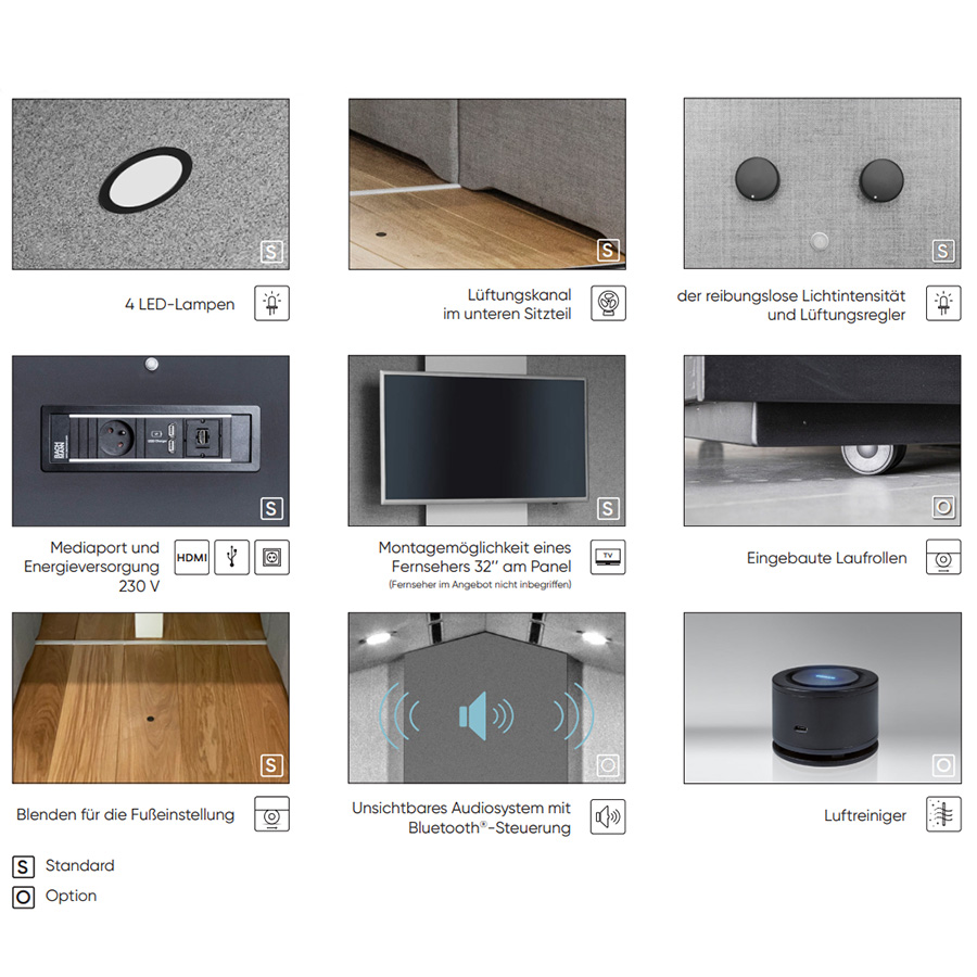 Bejot Treehouse TH4 Akustikkabine optionale Konfigurationen