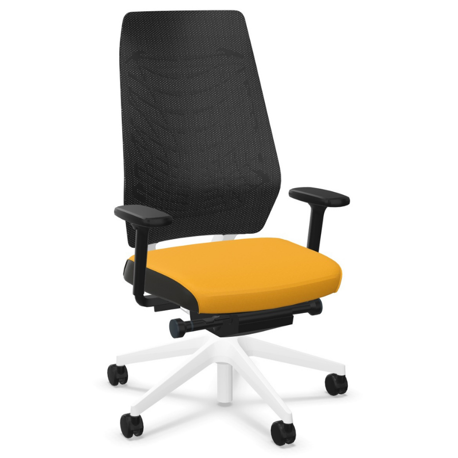 Interstuhl JOYCEis3 (JC21C, JC217) Netzfarbe schwarz Polsterfarbe maisgelb