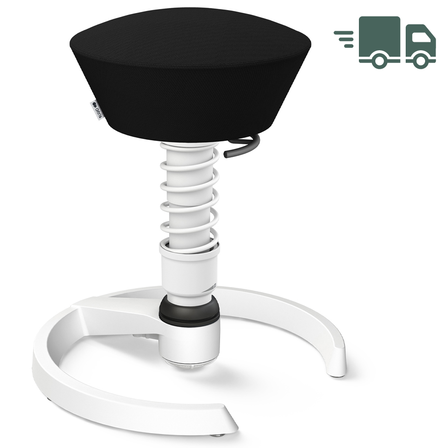 Aeris Swopper Select Wolle schwarz - Gleiter - Gestell weiß - Standardfeder