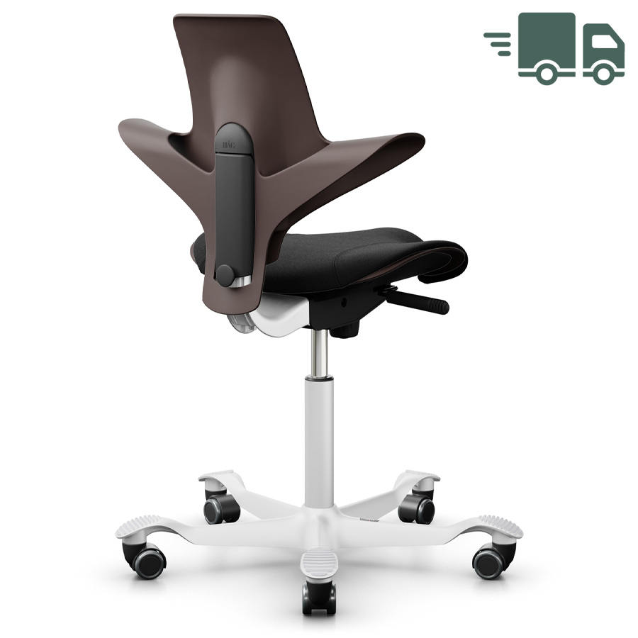 HAG CAPISCO PULS 8020 braun mit Stoff Cura schwarz - Gestell weiß - Special Edition