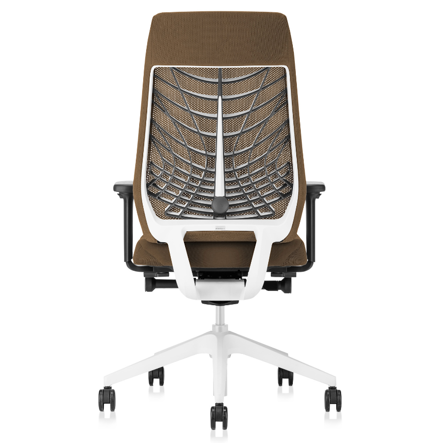 Interstuhl JOYCEis3 JC217 Bürostuhl mit Netzrücken hoch Farbe beigegrau - Rückansicht