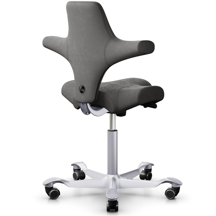 HAG CAPISCO 8106 Stoff Comfort+ grau mit Sattelsitz - Rückansicht