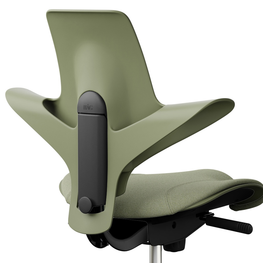 HAG Capisco Puls 8020 Moss grün mit Gestell schwarz Bezug Capture grüngrau