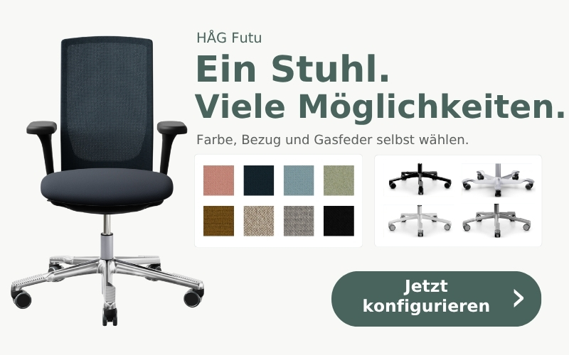 HÅG Futu konfigurieren – Farbe, Bezug und Gasfeder selbst wählen