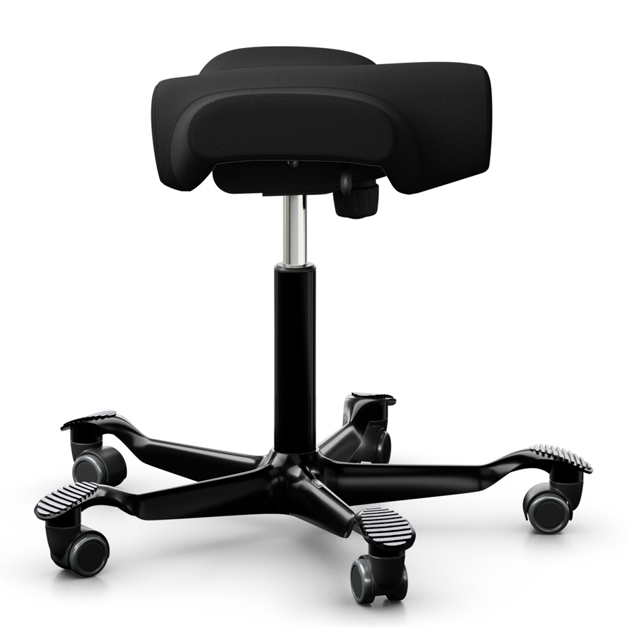 HAG CAPISCO  8105 Hocker Stoff Xtreme schwarz - Gestell schwarz - Seitenansicht