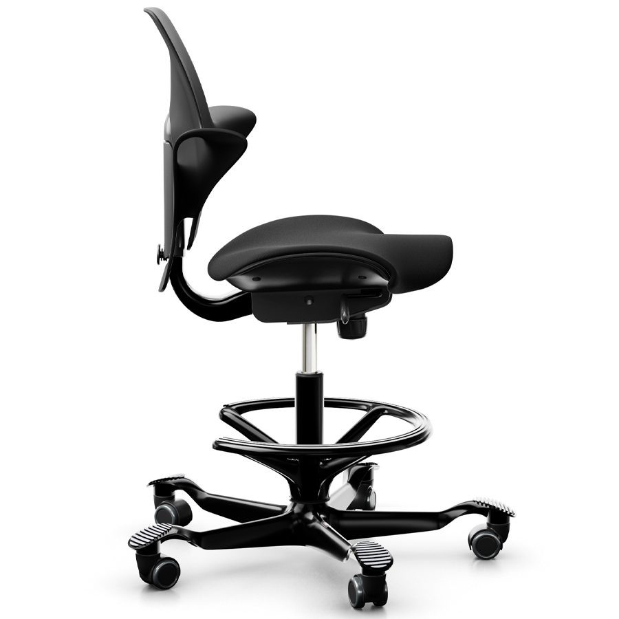 HAG Capisco 8020 Stehhilfe mit hoher Gasfeder 265 mm und Fußring - Seitenansicht