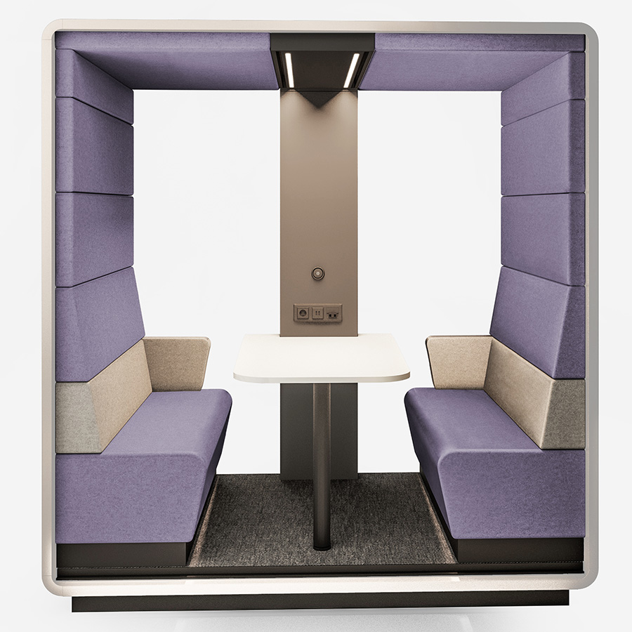 Hushoffice Hushmeet Open in Wool Hyacinth und Wool Biscuit