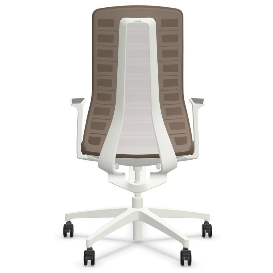 Interstuhl PUREis3 PU213 Bürostuhl weiß mit Netzrücken Farbe beigegrau - Rückansicht