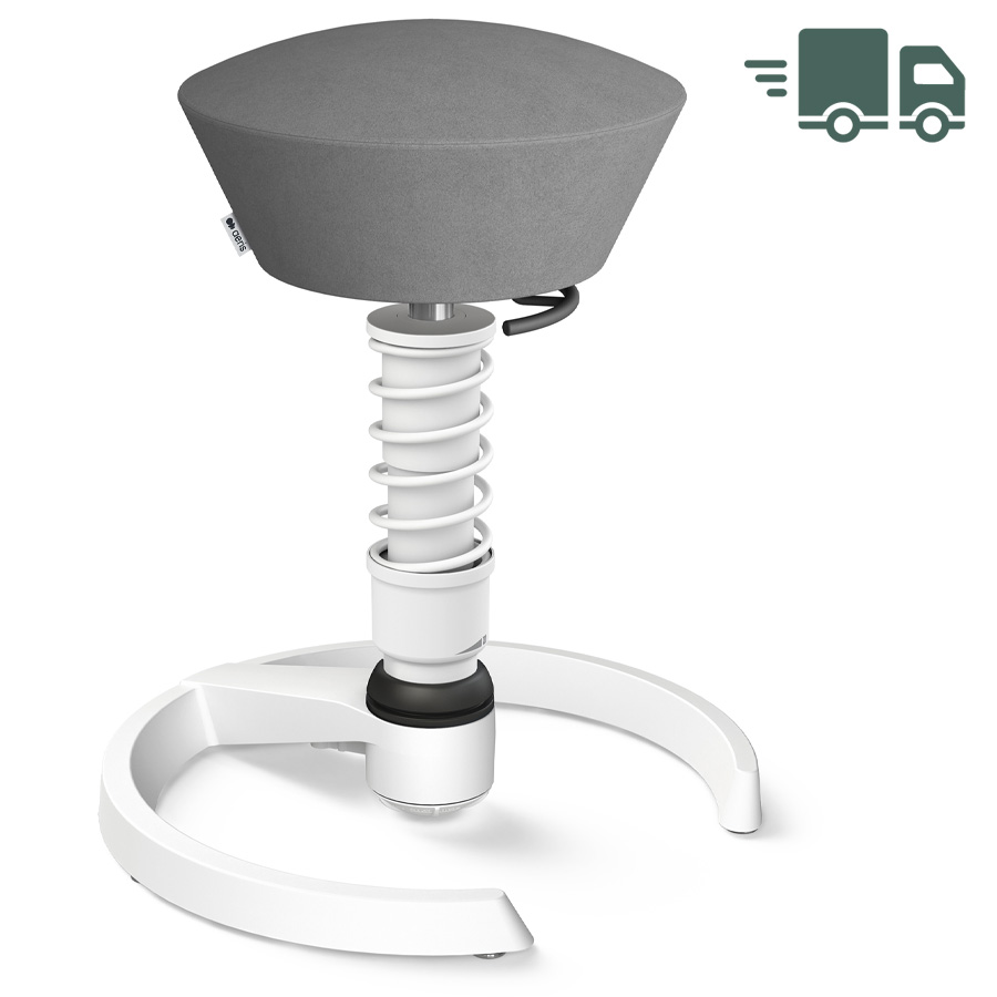 Aeris Swopper Mikrofaser grau mit Gleitern - Gestell weiß