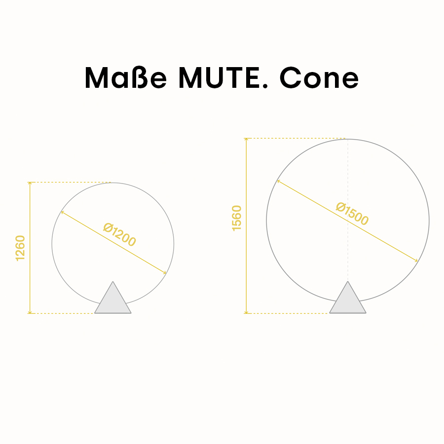 MUTE. Cone rund | Akustik Raumtrenner | Maße