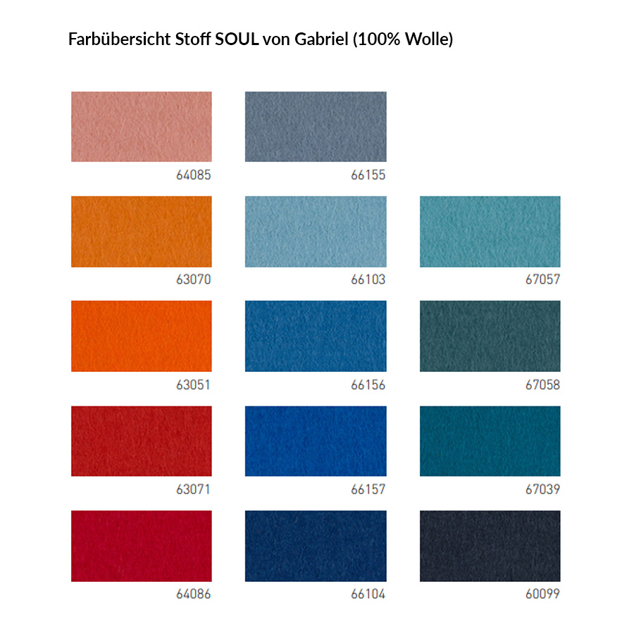 Farbübersicht Stoff SOUL