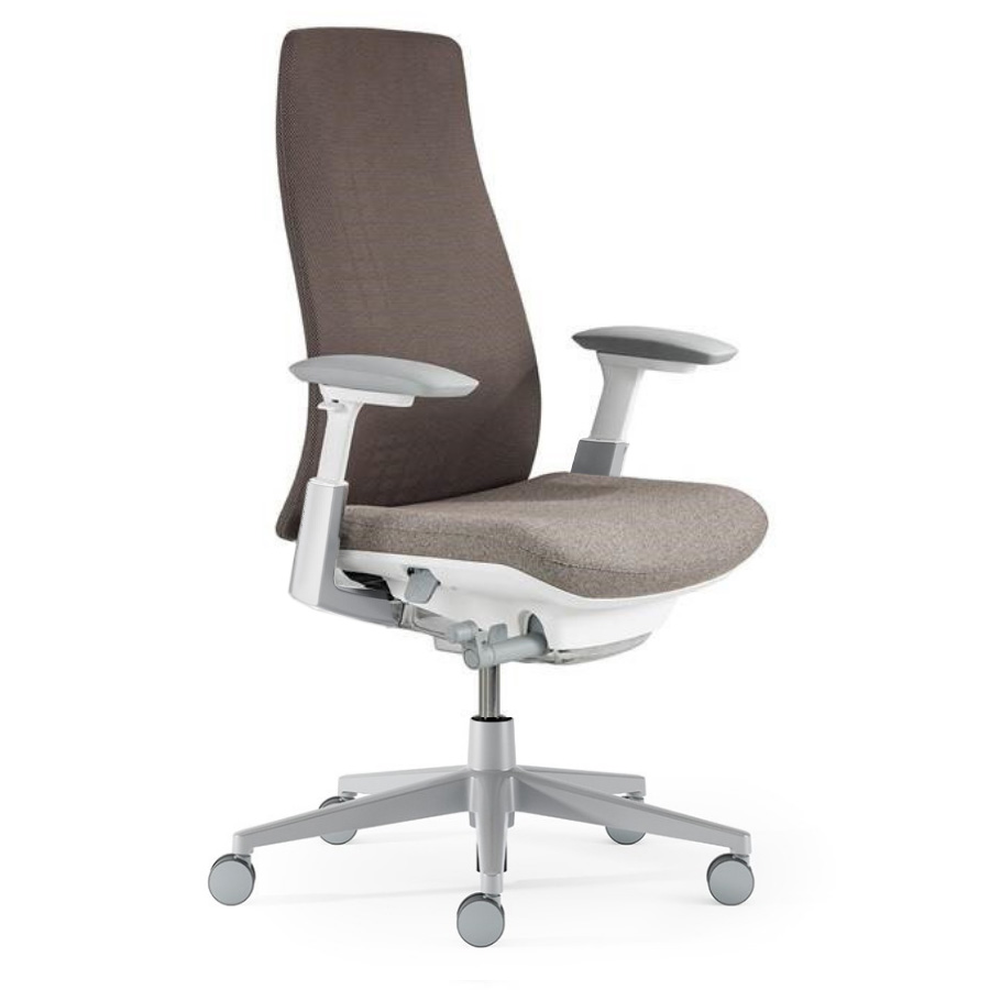HAWORTH Fern Bürodrehstuhl brau mit Netzrücken Fußkreuz gepulvert Titanium