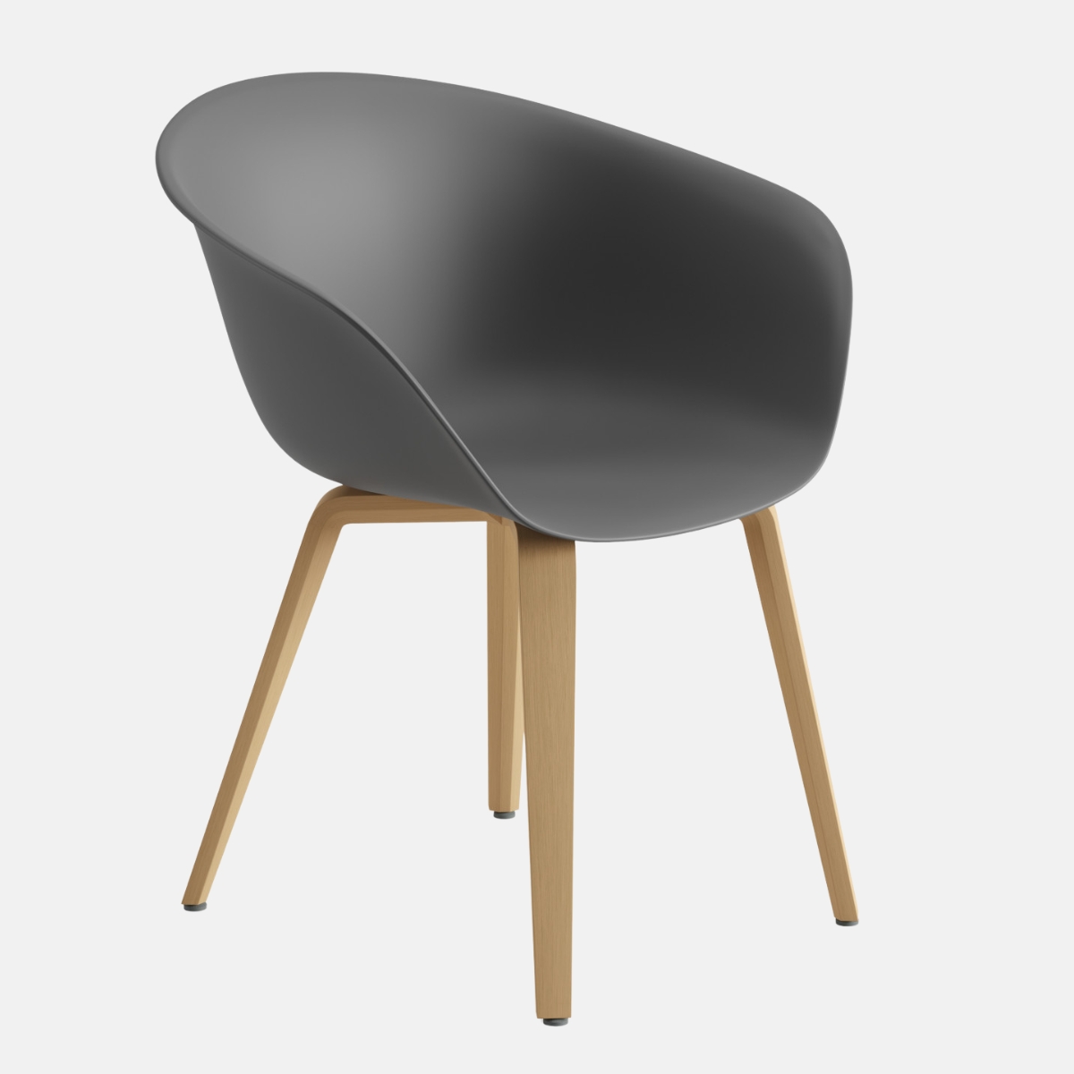 arper duna 02 mit Holzgestell Schale anthrazit