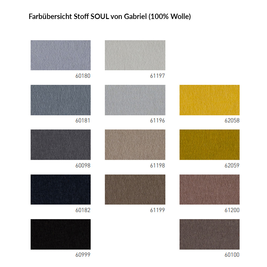 Farbübersicht Stoff SOUL