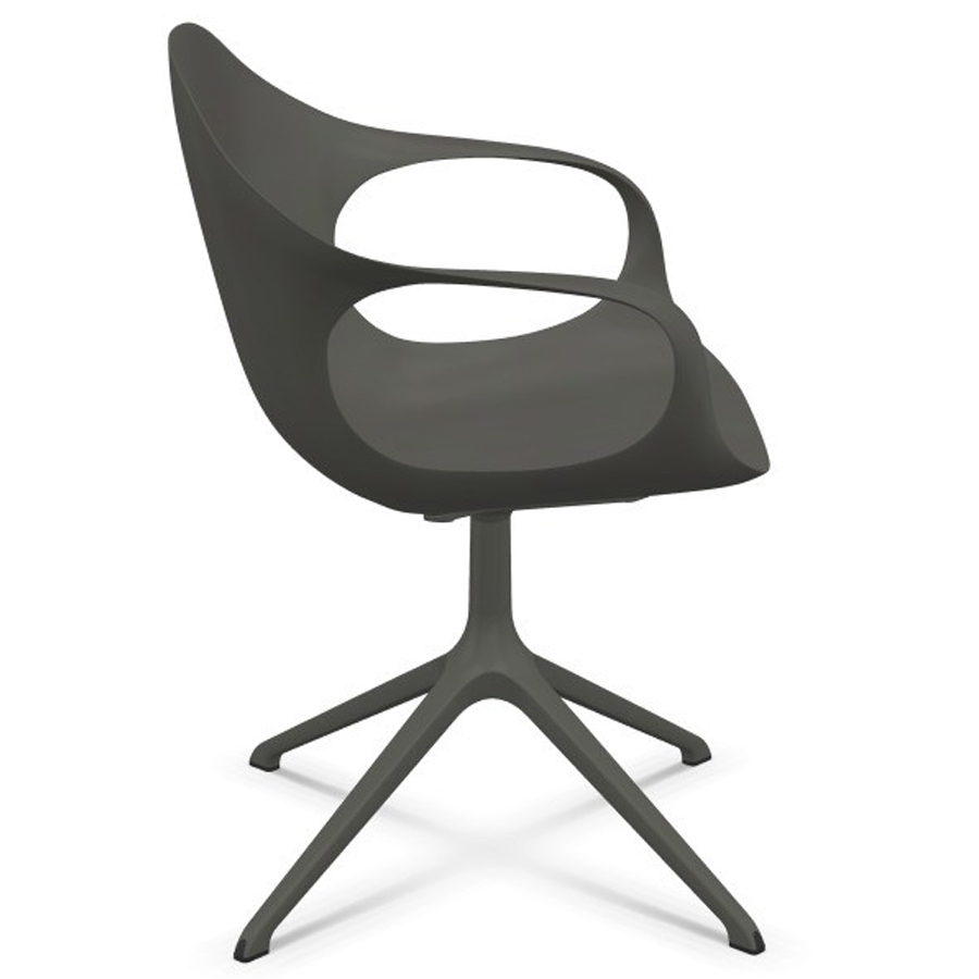 Kristalia ELEPHANT Drehstuhl Sitzschale grau Gestell grau - Seite