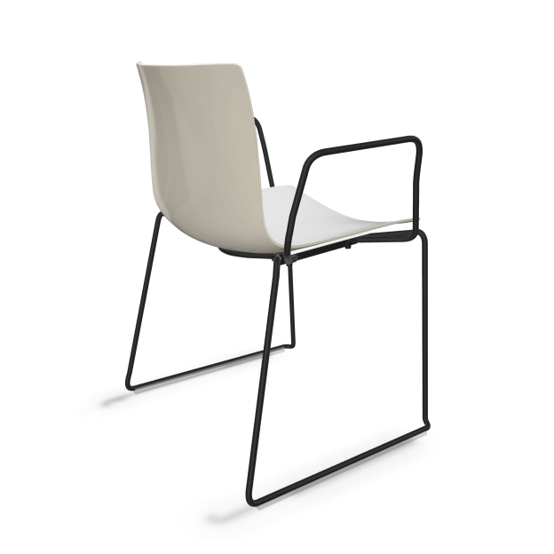 arper catifa 46 0278 zweifarbig elfenbein mit armlehnen schwarz