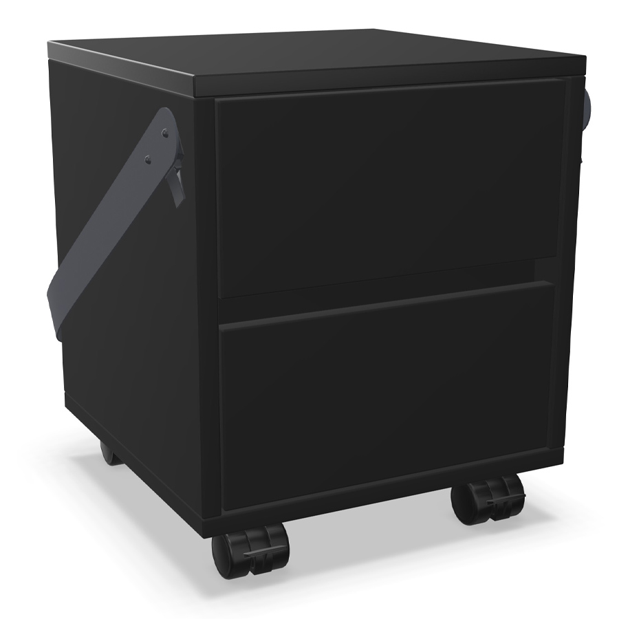 Palmberg Rollcontainer/Sitzhocker FIFFI schwarz mit Gurt